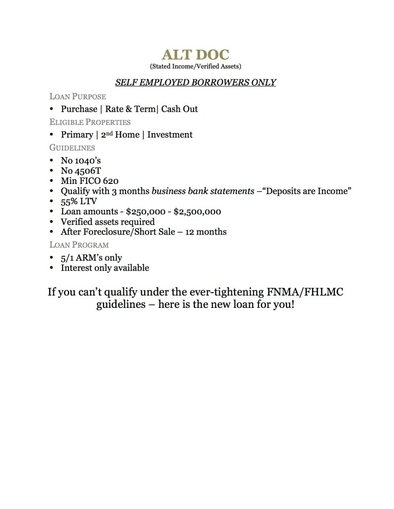 Stated Income Verified Assets, Self Employed Loan, Self Employed Mortgage, Stated Income Mortgage, Stated Income Loan, Stated Income Home Loans, Self Employed Home Loans, Self Employed Financing, Stated Income Financing, Alt Doc
